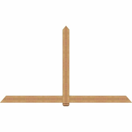 Ekena Millwork Eugene Smooth Timber Gable Bracket, Western Red Cedar, 108"W x 63"H x 3 1/2"D x 5 1/2"F, 14/12 Pitch GBW108X63X0406EUG00SWR